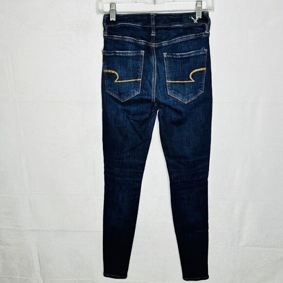 American Eagle Super High-Rise Jeggings Ripped Stretch Denim Size 2 (26x29) - Picture 6 of 8